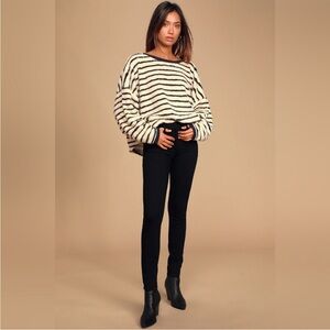 Free People furry striped sweater